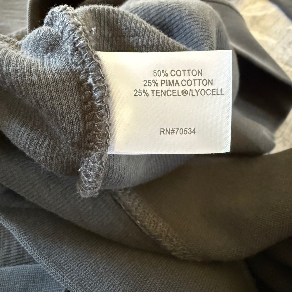 Orvis Quarter Zip Pullover Men Size M Grey Cotton Slub Knit Sweater Fly Fish - Picture 7 of 10